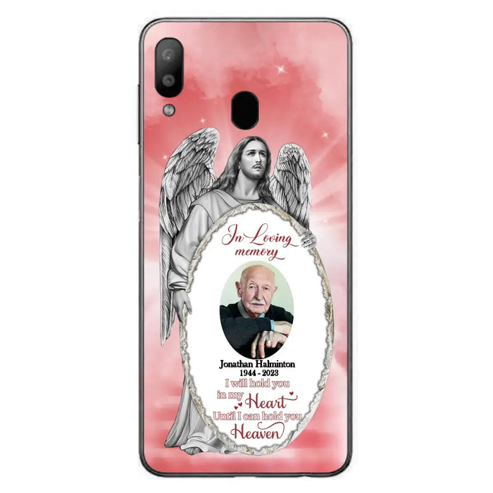 Custom Personalized Jesus Christ Memorial Photo Phone Case - Memorial Gift Idea For Family Member - I Will Hold You in My Heart Until I Can Hold You in Heaven - Case For iPhone/Samsung