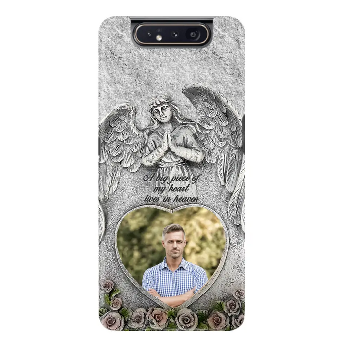 Custom Personalized Memorial Photo Phone Case - Memorial Gift Idea For Family Member - A Big Piece Of My Heart Lives In Heaven - Case For iPhone/Samsung