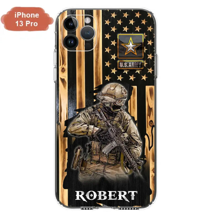 Custom Personalized Veteran US Flag Phone Case - Gift Idea For Veteran/ Soldier - Case For iPhone/ Samsung