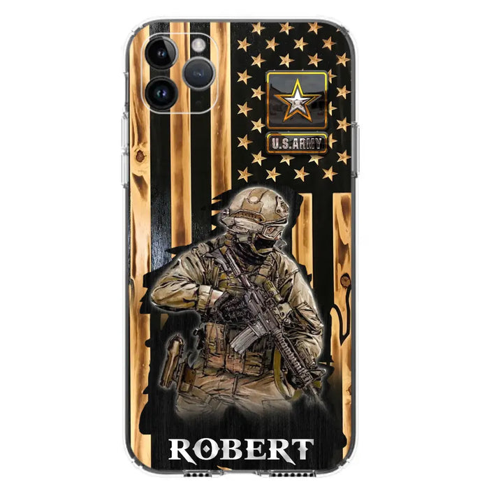 Custom Personalized Veteran US Flag Phone Case - Gift Idea For Veteran/ Soldier - Case For iPhone/ Samsung