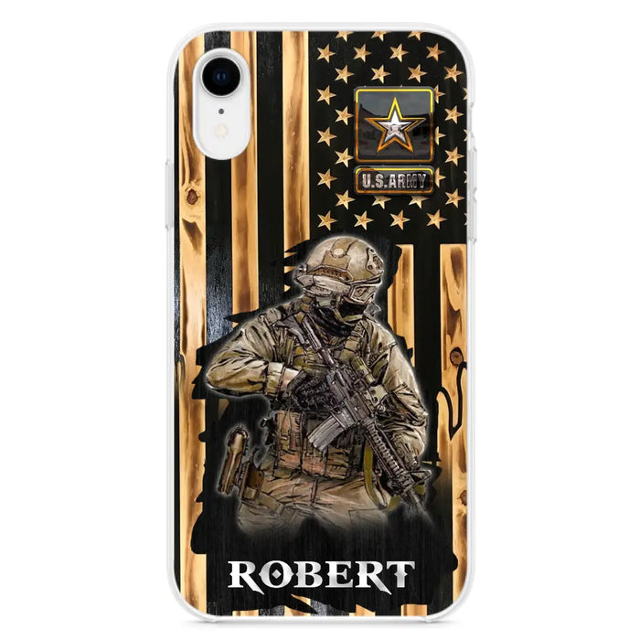 Custom Personalized Veteran US Flag Phone Case - Gift Idea For Veteran/ Soldier - Case For iPhone/ Samsung