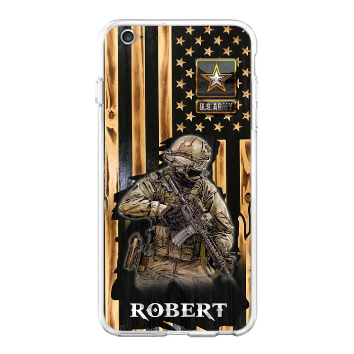 Custom Personalized Veteran US Flag Phone Case - Gift Idea For Veteran/ Soldier - Case For iPhone/ Samsung