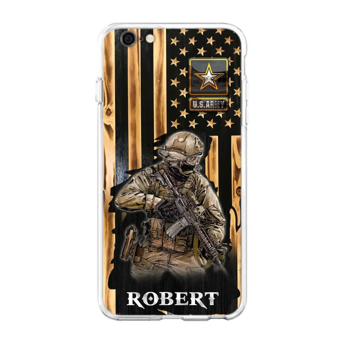 Custom Personalized Veteran US Flag Phone Case - Gift Idea For Veteran/ Soldier - Case For iPhone/ Samsung