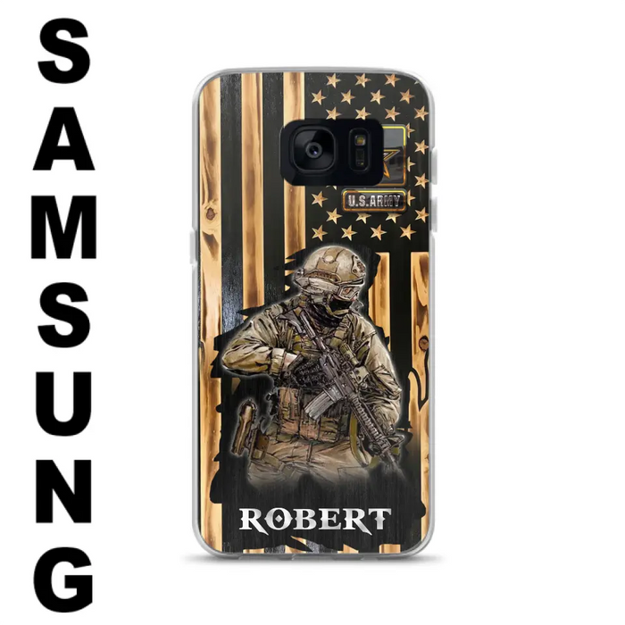 Custom Personalized Veteran US Flag Phone Case - Gift Idea For Veteran/ Soldier - Case For iPhone/ Samsung