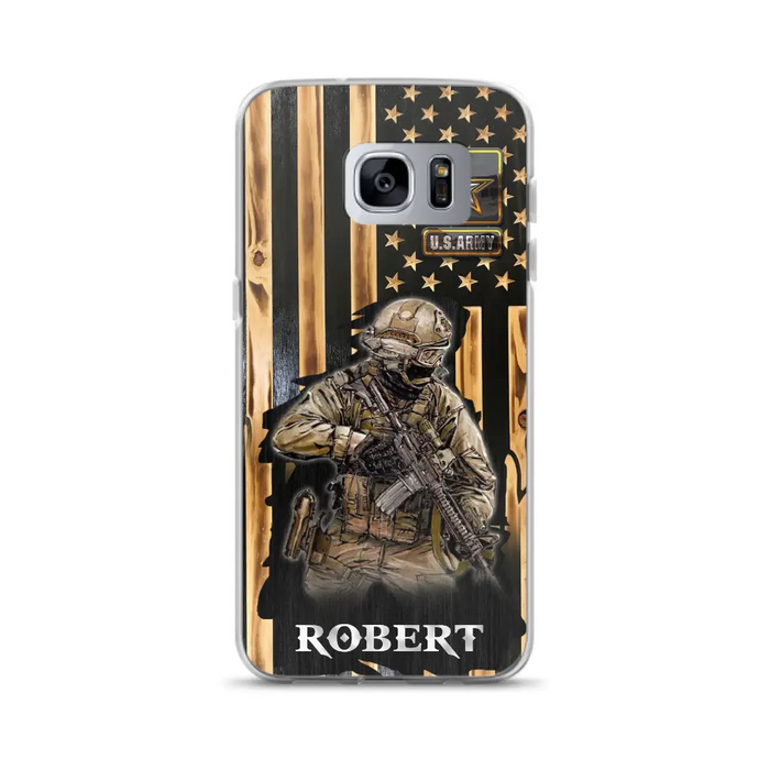 Custom Personalized Veteran US Flag Phone Case - Gift Idea For Veteran/ Soldier - Case For iPhone/ Samsung