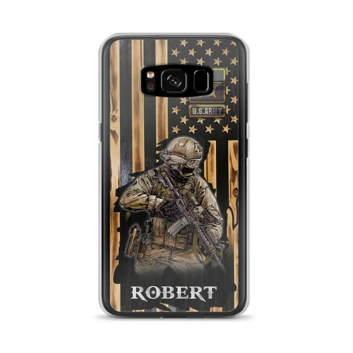 Custom Personalized Veteran US Flag Phone Case - Gift Idea For Veteran/ Soldier - Case For iPhone/ Samsung