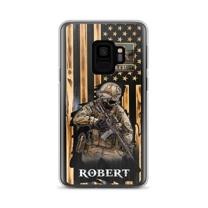 Custom Personalized Veteran US Flag Phone Case - Gift Idea For Veteran/ Soldier - Case For iPhone/ Samsung