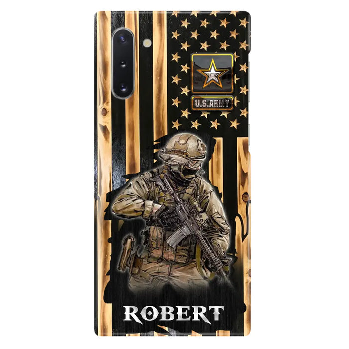 Custom Personalized Veteran US Flag Phone Case - Gift Idea For Veteran/ Soldier - Case For iPhone/ Samsung