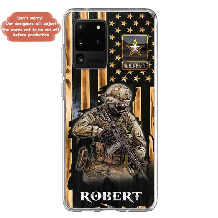 Custom Personalized Veteran US Flag Phone Case - Gift Idea For Veteran/ Soldier - Case For iPhone/ Samsung