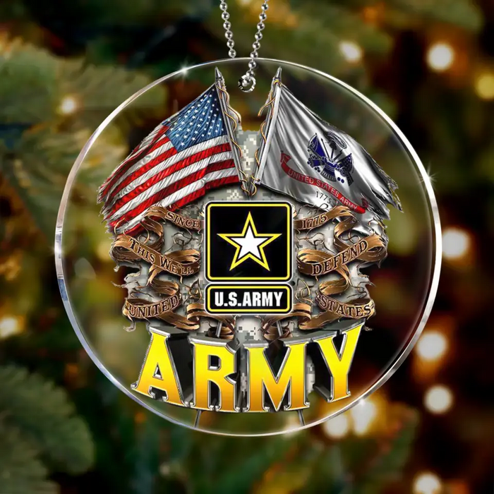 Custom Personalized Veteran Acrylic Ornament - Christmas Gift Idea For Veteran