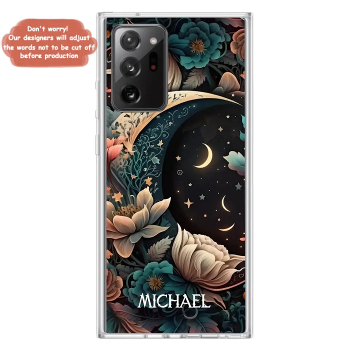 Custom Personalized Cottagecore Floral Sun Moon Stars Phone Case -  Case For iPhone/Samsung