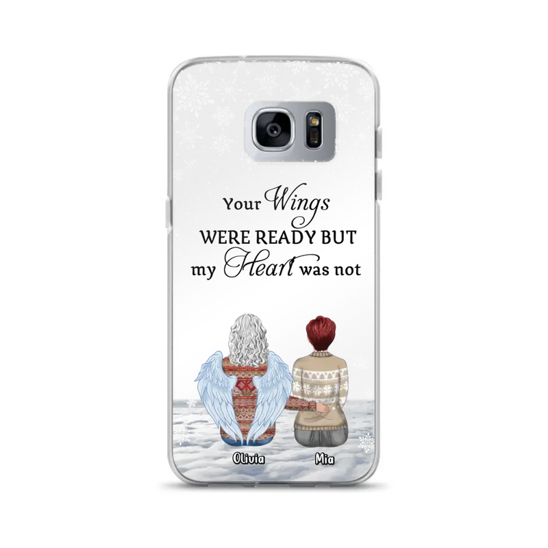 Personalized Memorial Phone Case - Up to 5 People - Gift Idea For Family - Your Wings Were Ready But My Heart Was Not - Case For iPhone/Samsung