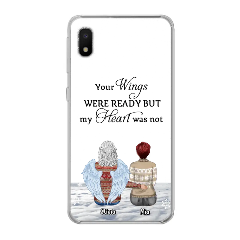 Personalized Memorial Phone Case - Up to 5 People - Gift Idea For Family - Your Wings Were Ready But My Heart Was Not - Case For iPhone/Samsung