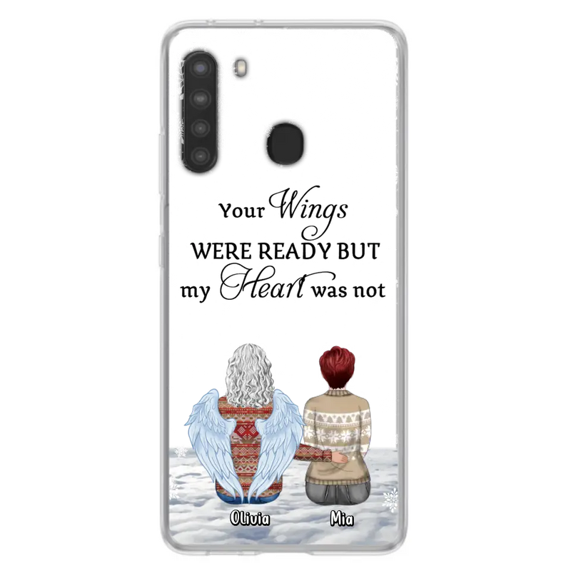 Personalized Memorial Phone Case - Up to 5 People - Gift Idea For Family - Your Wings Were Ready But My Heart Was Not - Case For iPhone/Samsung