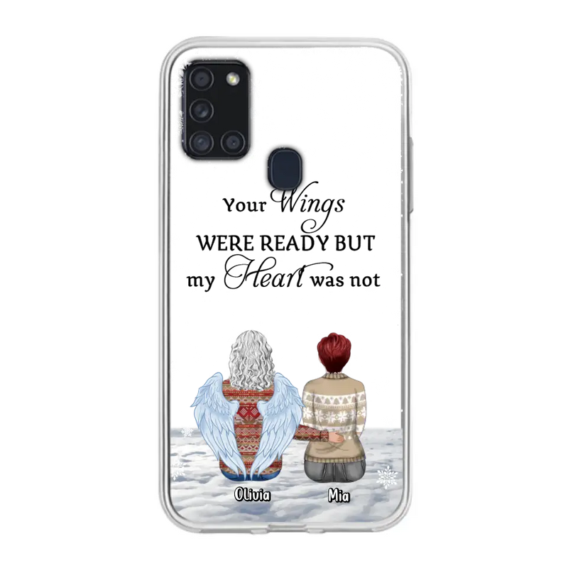 Personalized Memorial Phone Case - Up to 5 People - Gift Idea For Family - Your Wings Were Ready But My Heart Was Not - Case For iPhone/Samsung