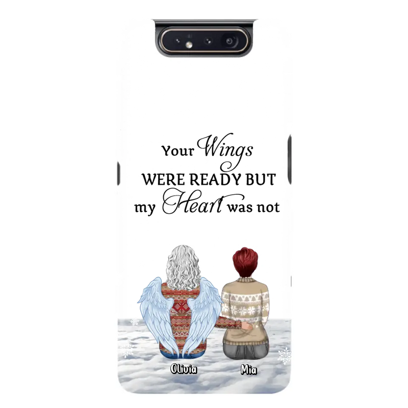 Personalized Memorial Phone Case - Up to 5 People - Gift Idea For Family - Your Wings Were Ready But My Heart Was Not - Case For iPhone/Samsung