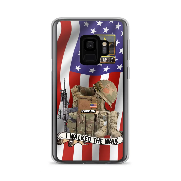 Custom Personalized Veteran US Flag Phone Case - Gift Idea For Veteran - Case For iPhone/ Samsung - I Walked The Walk