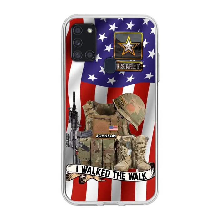 Custom Personalized Veteran US Flag Phone Case - Gift Idea For Veteran - Case For iPhone/ Samsung - I Walked The Walk