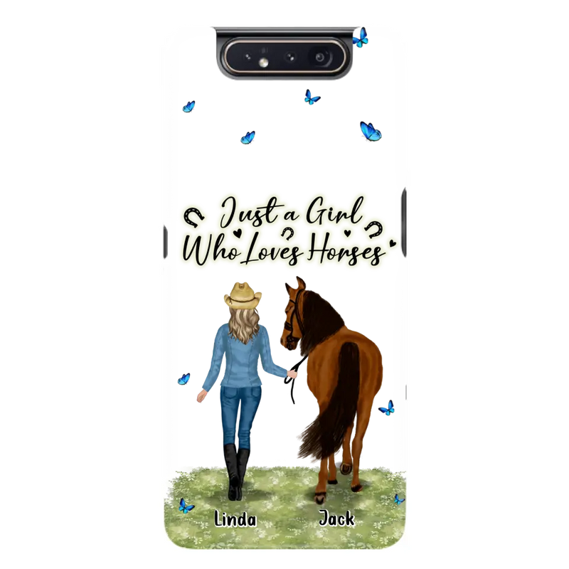 Personalized Horse Girl Phone Case - Up to 6 Horses - Gift Idea for Horse Lovers - Just A Girl Who Loves Horses - Case for iPhone/Samsung