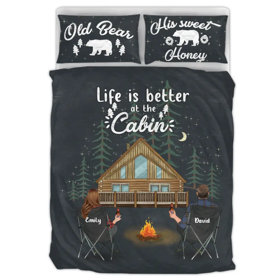 Personalized Camping Quilt Bed Sets - Gift Idea For Family/Camping Lover - Couple/ Parents With Up to 3 Kids And 4 Pets - Husband And Wife Camping Partners For Life