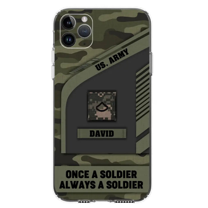 Custom Personalized Veteran Phone Case - Gift Idea For Veteran/Veterans Day - Once A Soldier Always A Soldier - Case for iPhone/Samsung