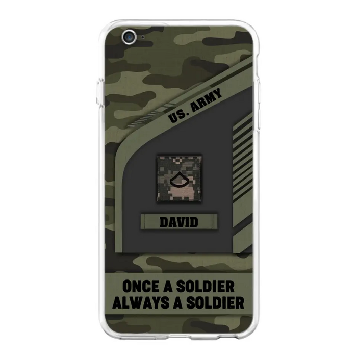 Custom Personalized Veteran Phone Case - Gift Idea For Veteran/Veterans Day - Once A Soldier Always A Soldier - Case for iPhone/Samsung