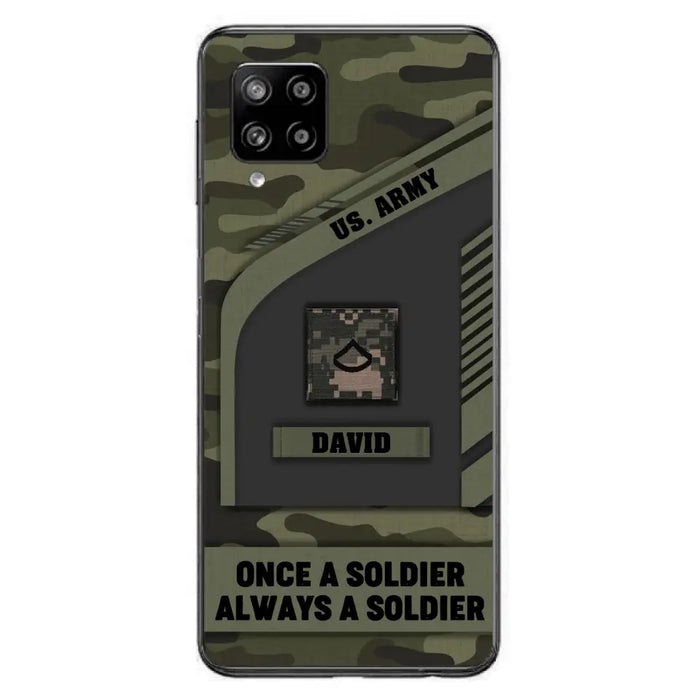 Custom Personalized Veteran Phone Case - Gift Idea For Veteran/Veterans Day - Once A Soldier Always A Soldier - Case for iPhone/Samsung