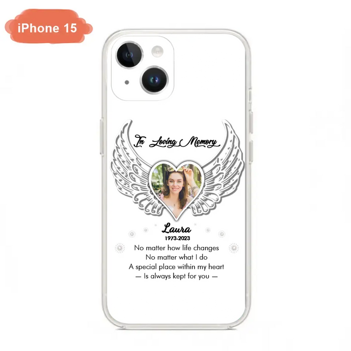 Custom Personalized In Loving Memory Phone Case - Upload Photo - Memorial Gift Idea - Case For iPhone/Samsung - A Special Place Within My Heart Is Always Kept For You