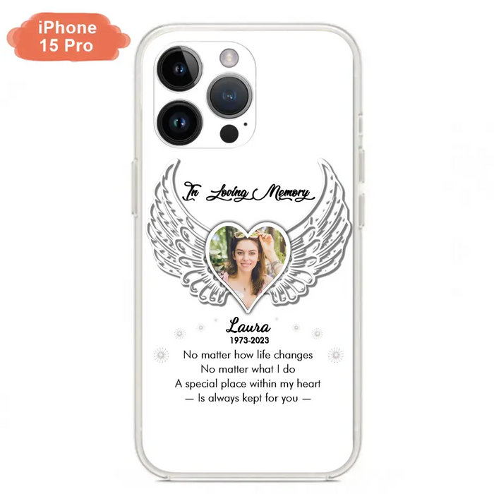 Custom Personalized In Loving Memory Phone Case - Upload Photo - Memorial Gift Idea - Case For iPhone/Samsung - A Special Place Within My Heart Is Always Kept For You