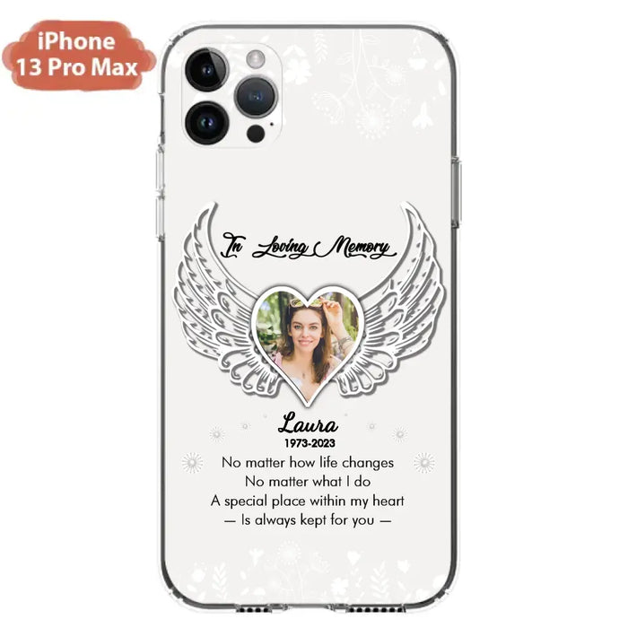 Custom Personalized In Loving Memory Phone Case - Upload Photo - Memorial Gift Idea - Case For iPhone/Samsung - A Special Place Within My Heart Is Always Kept For You