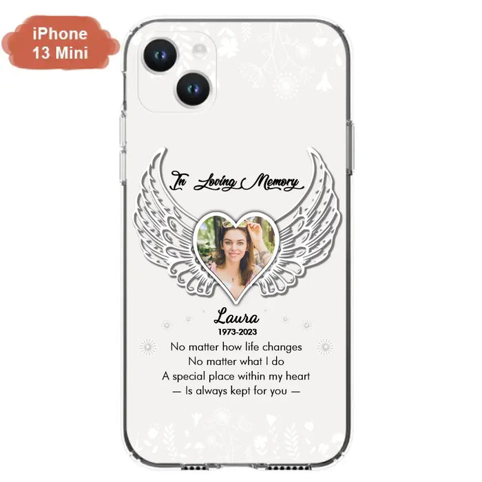 Custom Personalized In Loving Memory Phone Case - Upload Photo - Memorial Gift Idea - Case For iPhone/Samsung - A Special Place Within My Heart Is Always Kept For You