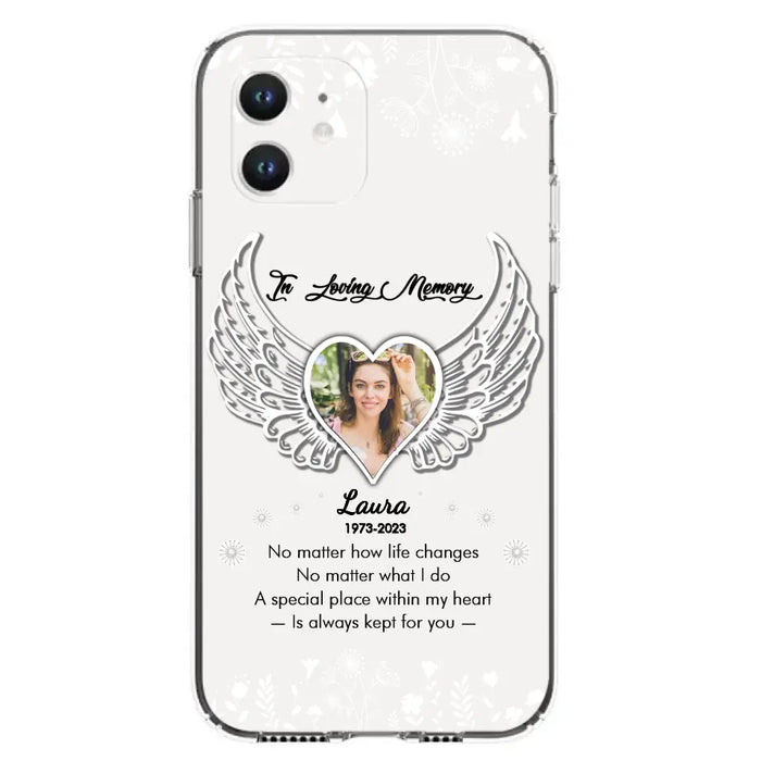 Custom Personalized In Loving Memory Phone Case - Upload Photo - Memorial Gift Idea - Case For iPhone/Samsung - A Special Place Within My Heart Is Always Kept For You