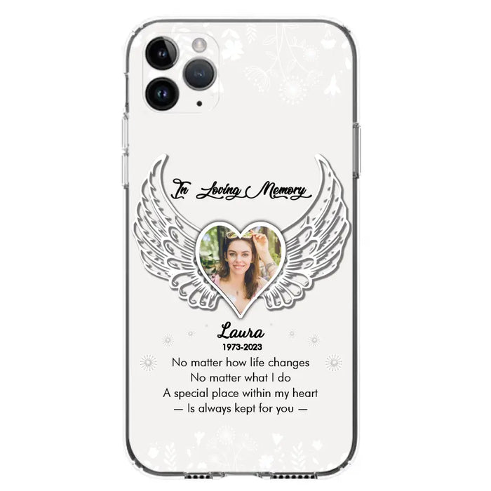 Custom Personalized In Loving Memory Phone Case - Upload Photo - Memorial Gift Idea - Case For iPhone/Samsung - A Special Place Within My Heart Is Always Kept For You