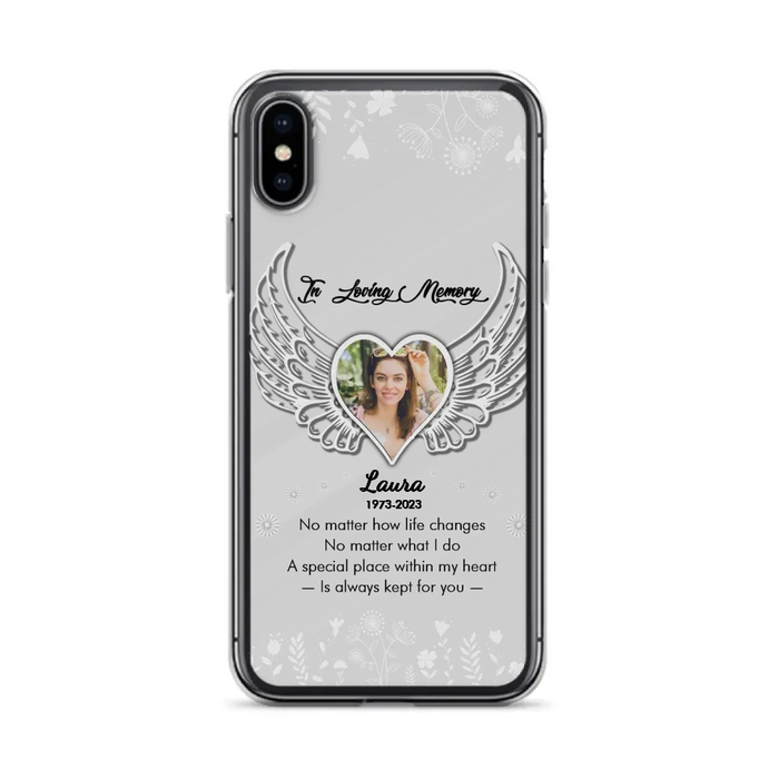 Custom Personalized In Loving Memory Phone Case - Upload Photo - Memorial Gift Idea - Case For iPhone/Samsung - A Special Place Within My Heart Is Always Kept For You