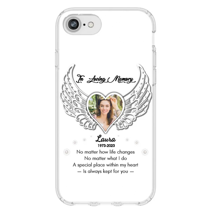 Custom Personalized In Loving Memory Phone Case - Upload Photo - Memorial Gift Idea - Case For iPhone/Samsung - A Special Place Within My Heart Is Always Kept For You