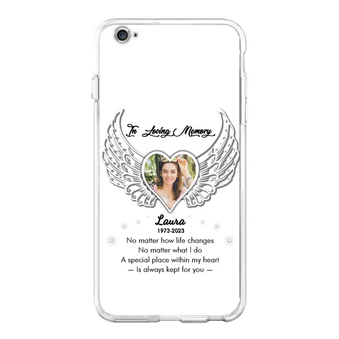 Custom Personalized In Loving Memory Phone Case - Upload Photo - Memorial Gift Idea - Case For iPhone/Samsung - A Special Place Within My Heart Is Always Kept For You