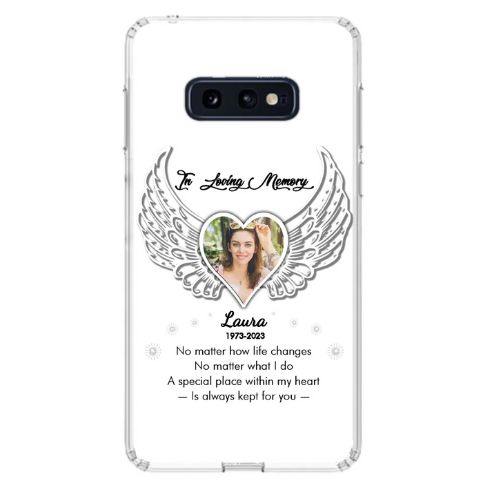 Custom Personalized In Loving Memory Phone Case - Upload Photo - Memorial Gift Idea - Case For iPhone/Samsung - A Special Place Within My Heart Is Always Kept For You