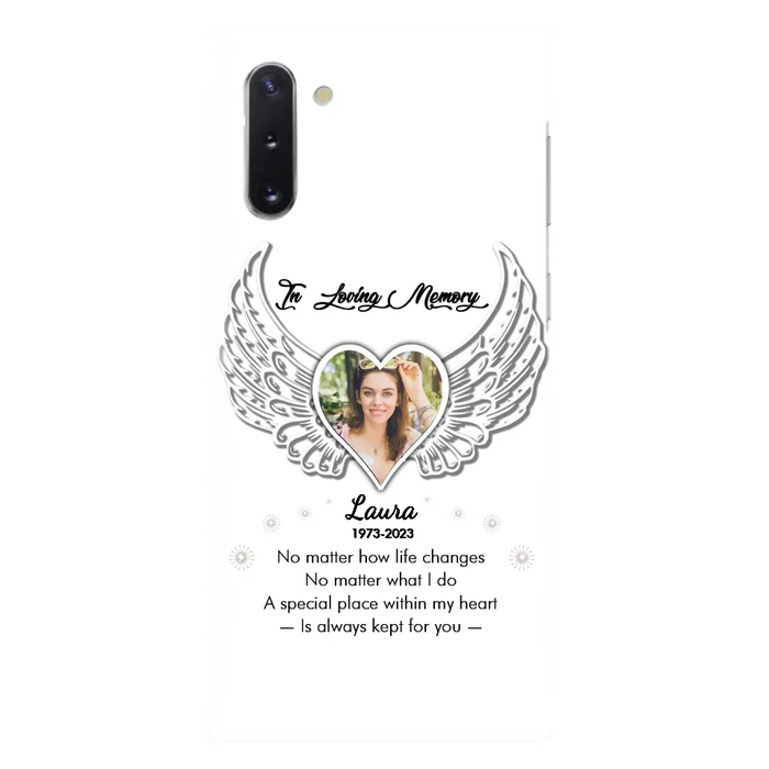 Custom Personalized In Loving Memory Phone Case - Upload Photo - Memorial Gift Idea - Case For iPhone/Samsung - A Special Place Within My Heart Is Always Kept For You