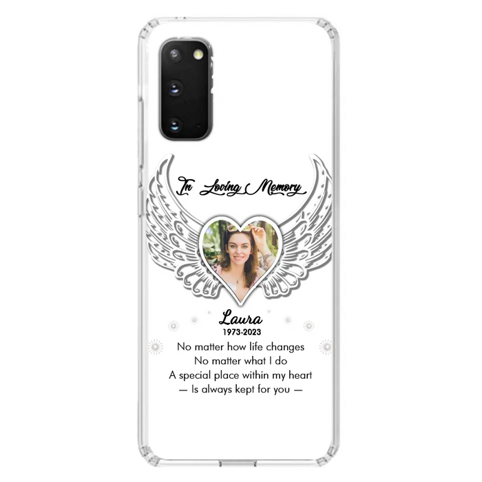 Custom Personalized In Loving Memory Phone Case - Upload Photo - Memorial Gift Idea - Case For iPhone/Samsung - A Special Place Within My Heart Is Always Kept For You