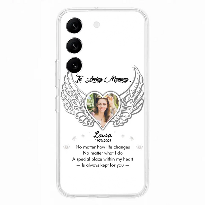 Custom Personalized In Loving Memory Phone Case - Upload Photo - Memorial Gift Idea - Case For iPhone/Samsung - A Special Place Within My Heart Is Always Kept For You