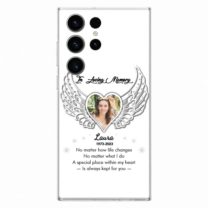 Custom Personalized In Loving Memory Phone Case - Upload Photo - Memorial Gift Idea - Case For iPhone/Samsung - A Special Place Within My Heart Is Always Kept For You