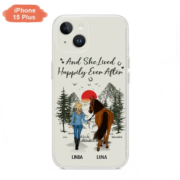 Custom Personalized Horse Girl Phone Case -  Gift Idea For Horse Mom/ Horse Lover - And She Lived Happily Ever After - Case For iPhone And Samsung