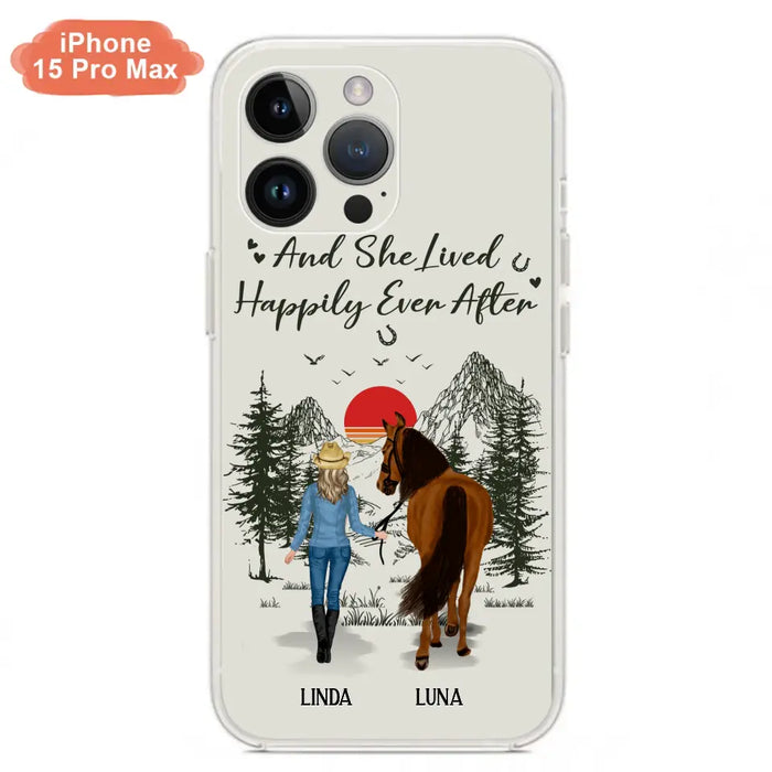 Custom Personalized Horse Girl Phone Case -  Gift Idea For Horse Mom/ Horse Lover - And She Lived Happily Ever After - Case For iPhone And Samsung