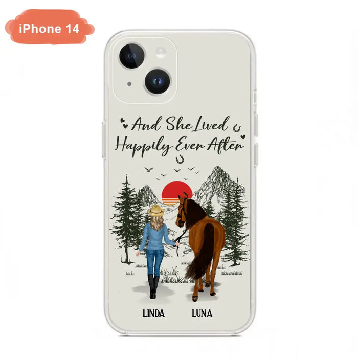 Custom Personalized Horse Girl Phone Case -  Gift Idea For Horse Mom/ Horse Lover - And She Lived Happily Ever After - Case For iPhone And Samsung