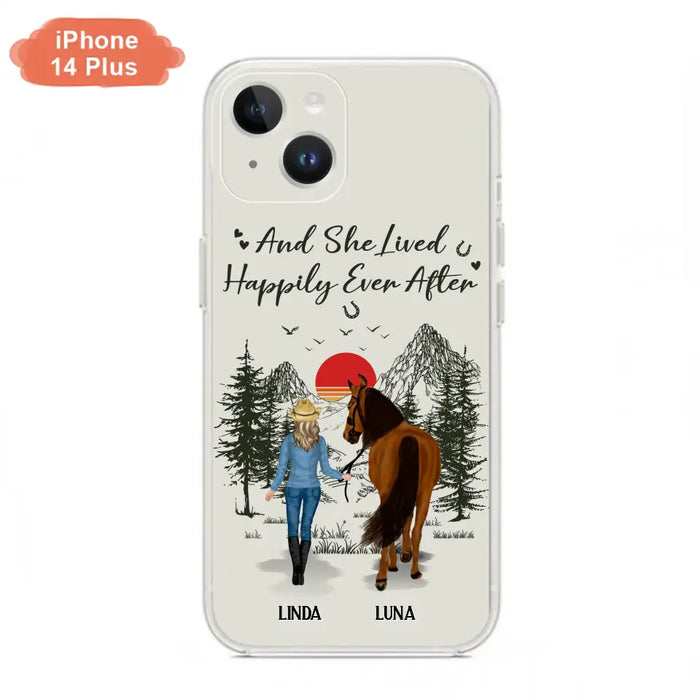 Custom Personalized Horse Girl Phone Case -  Gift Idea For Horse Mom/ Horse Lover - And She Lived Happily Ever After - Case For iPhone And Samsung