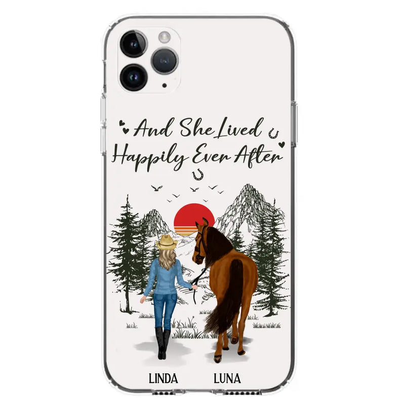Personalized Horse Phone Case -  Gift Idea For Horse Lovers - Up to 6 Horses