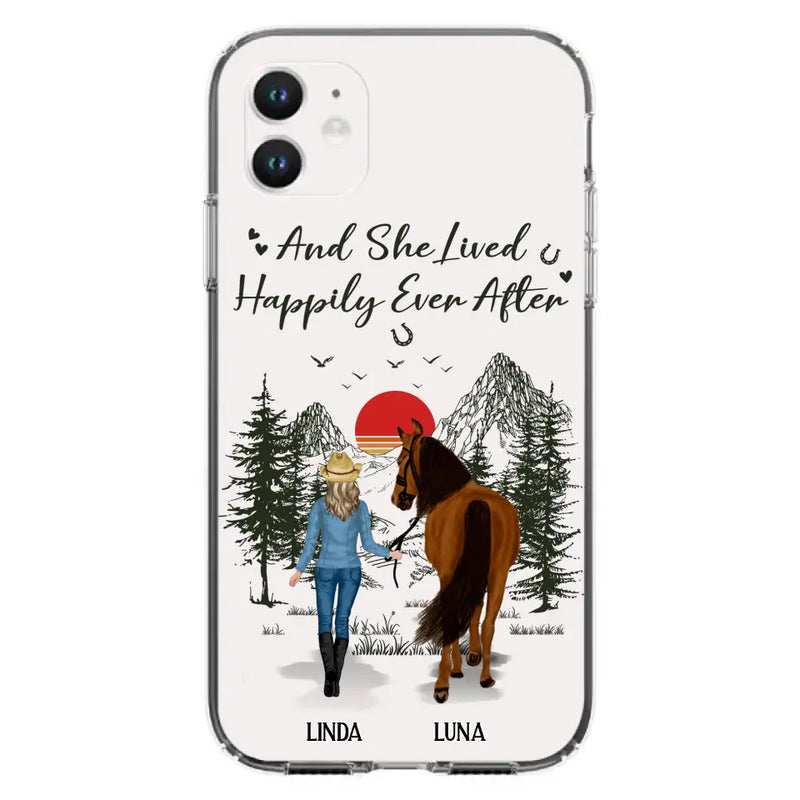 Personalized Horse Phone Case -  Gift Idea For Horse Lovers - Up to 6 Horses