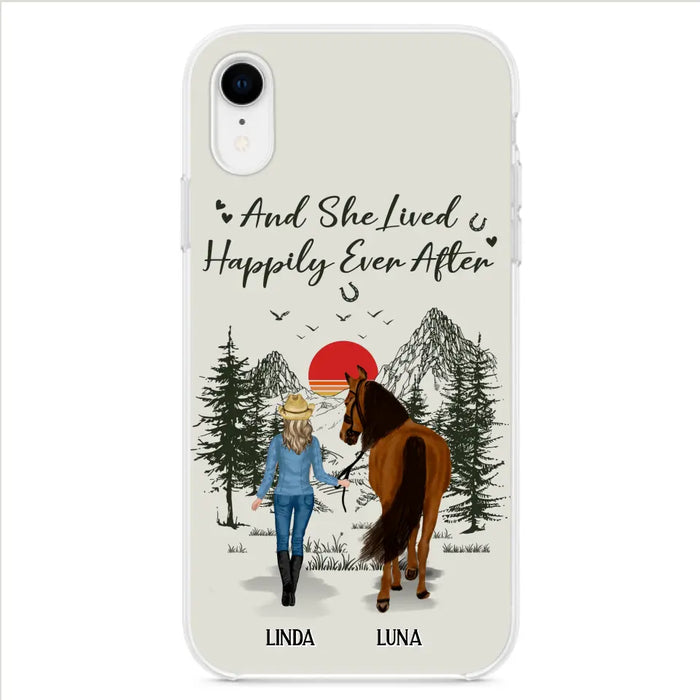 Custom Personalized Horse Girl Phone Case -  Gift Idea For Horse Mom/ Horse Lover - And She Lived Happily Ever After - Case For iPhone And Samsung