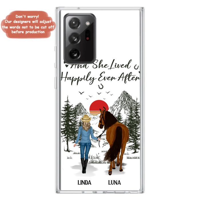 Custom Personalized Horse Girl Phone Case -  Gift Idea For Horse Mom/ Horse Lover - And She Lived Happily Ever After - Case For iPhone And Samsung