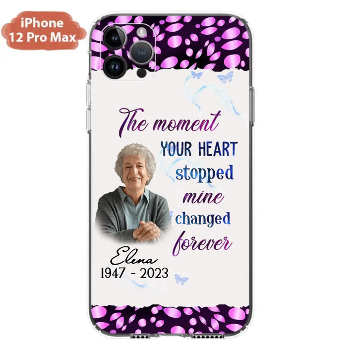 Custom Personalized Memorial Photo Phone Case - Memorial Gift For Family Member - Upload Photo - Case For iPhone/Samsung - The Moment Your Heart Stopped Mine Changed Forever